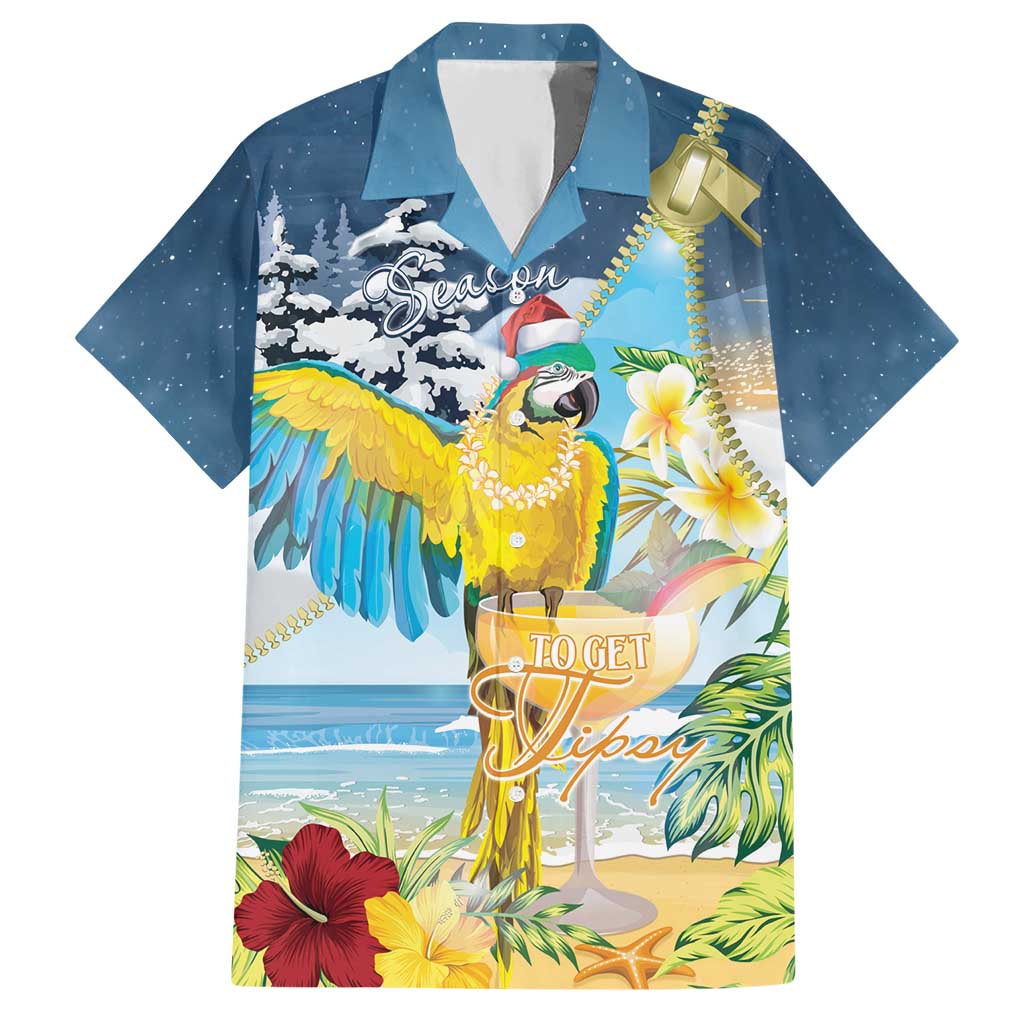 Funny Tropical Christmas Hawaiian Shirt Tis The Season To Get Tipsy LT7 Colorful - Polynesian Pride