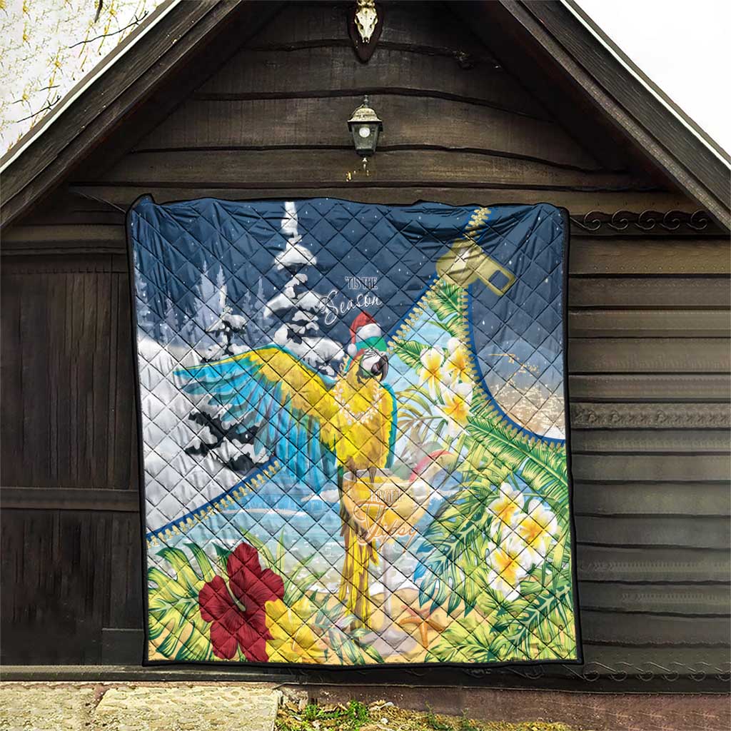 Funny Tropical Christmas Quilt Tis The Season To Get Tipsy LT7 - Polynesian Pride