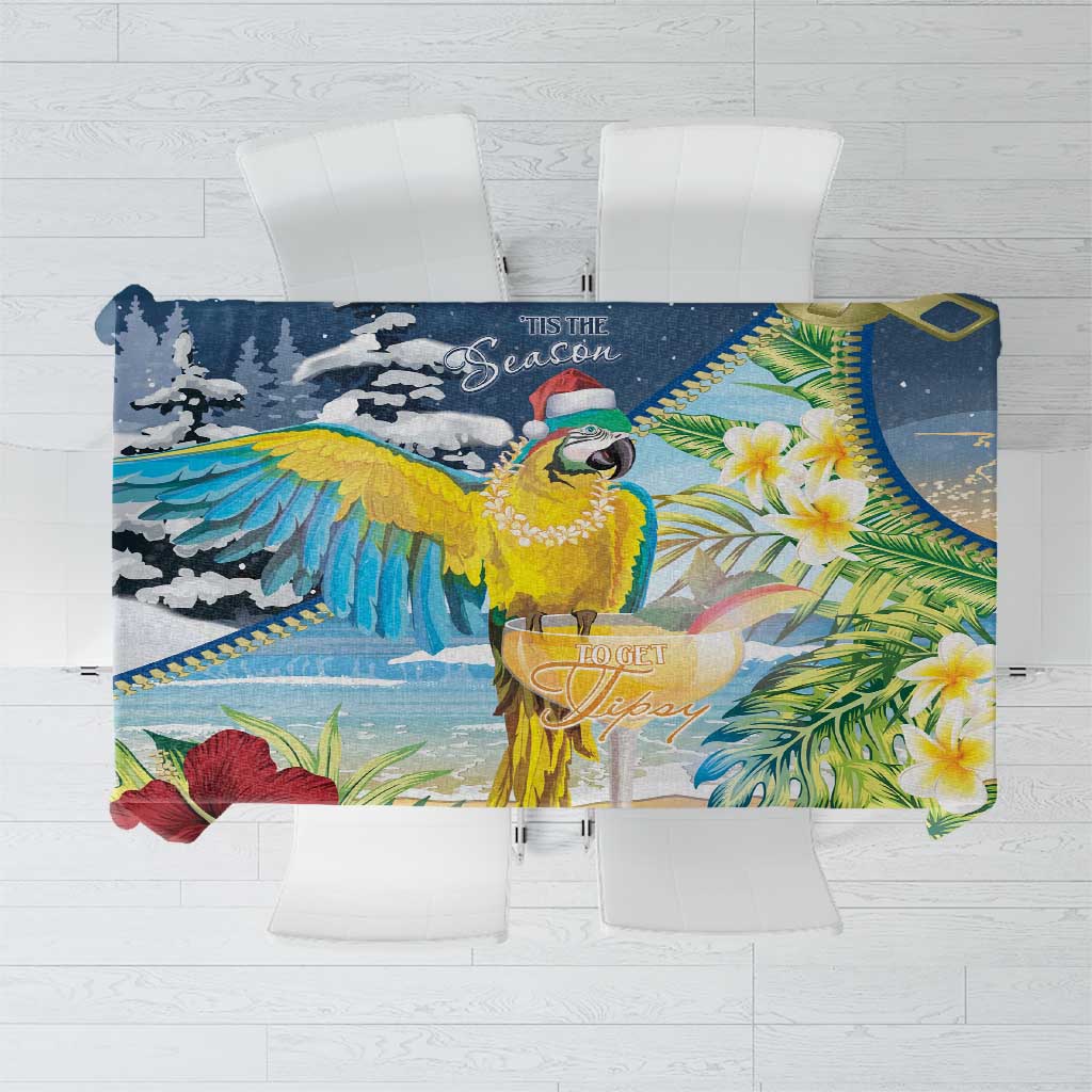Funny Tropical Christmas Tablecloth Tis The Season To Get Tipsy LT7 Colorful - Polynesian Pride