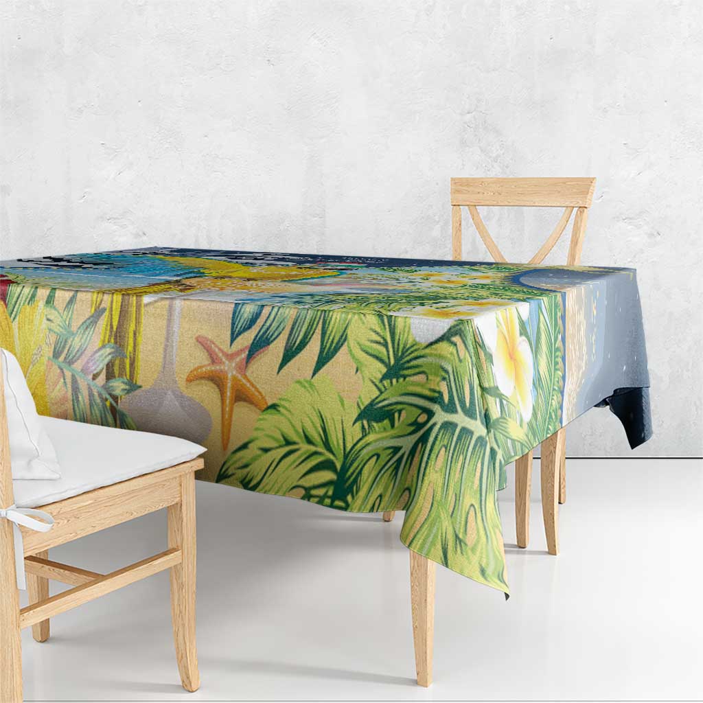 Funny Tropical Christmas Tablecloth Tis The Season To Get Tipsy LT7 - Polynesian Pride