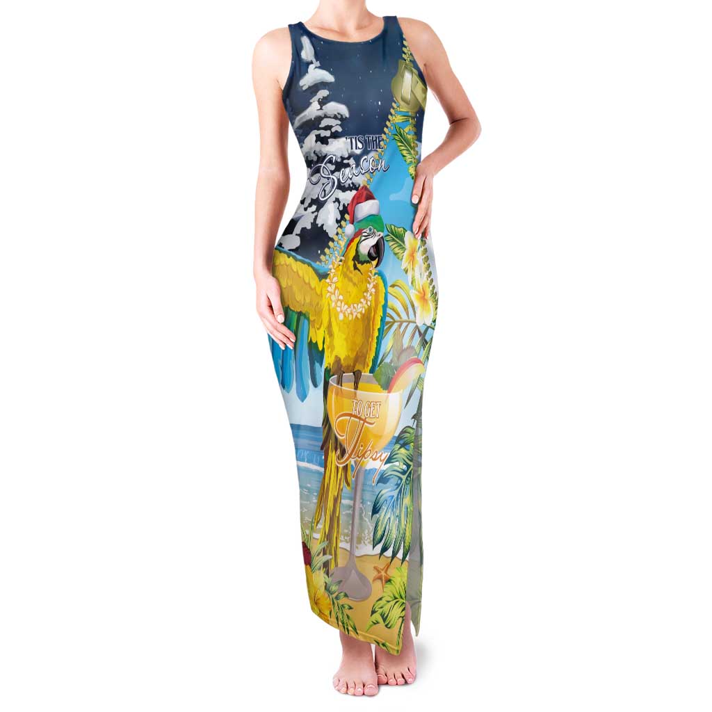 Funny Tropical Christmas Tank Maxi Dress Tis The Season To Get Tipsy