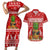 Hawaii Pineapple Christmas Couples Matching Short Sleeve Bodycon Dress and Hawaiian Shirt Mele Kalikimaka LT7 Red - Polynesian Pride