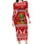 Hawaii Pineapple Christmas Family Matching Long Sleeve Bodycon Dress and Hawaiian Shirt Mele Kalikimaka LT7 Mom's Dress Red - Polynesian Pride