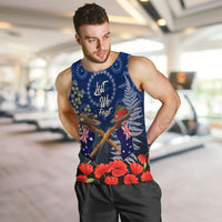 Anzac Men Tank Top Australia Aboriginal Mix New Zealand Slouch Hats LT7 Blue - Polynesian Pride