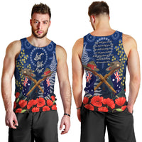 Anzac Men Tank Top Australia Aboriginal Mix New Zealand Slouch Hats LT7 - Polynesian Pride