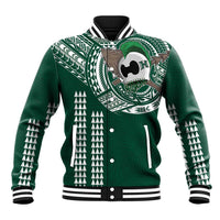 Hawaii Rainbow Warriors Personalized Baseball Jacket Kakau Ikaika Laau Pama LT7 Unisex Green - Polynesian Pride