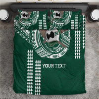 Hawaii Rainbow Warriors Personalized Bedding Set Kakau Ikaika Laau Pama LT7 Green - Polynesian Pride