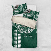 Hawaii Rainbow Warriors Personalized Bedding Set Kakau Ikaika Laau Pama LT7 US Twin 172cm x 218cm Green - Polynesian Pride