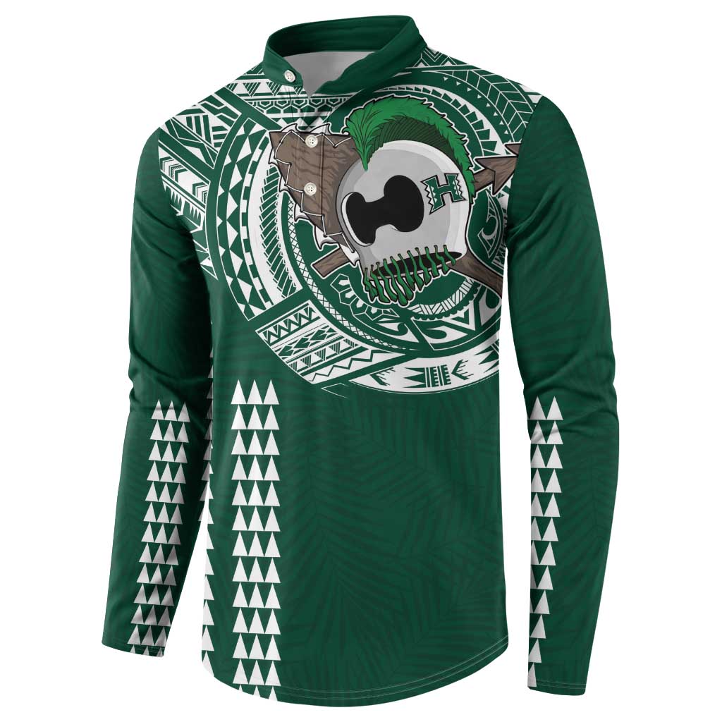Hawaii Rainbow Warriors Personalized Button Sweatshirt Kakau Ikaika Laau Pama LT7 - Polynesian Pride