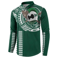 Hawaii Rainbow Warriors Personalized Button Sweatshirt Kakau Ikaika Laau Pama LT7 - Polynesian Pride