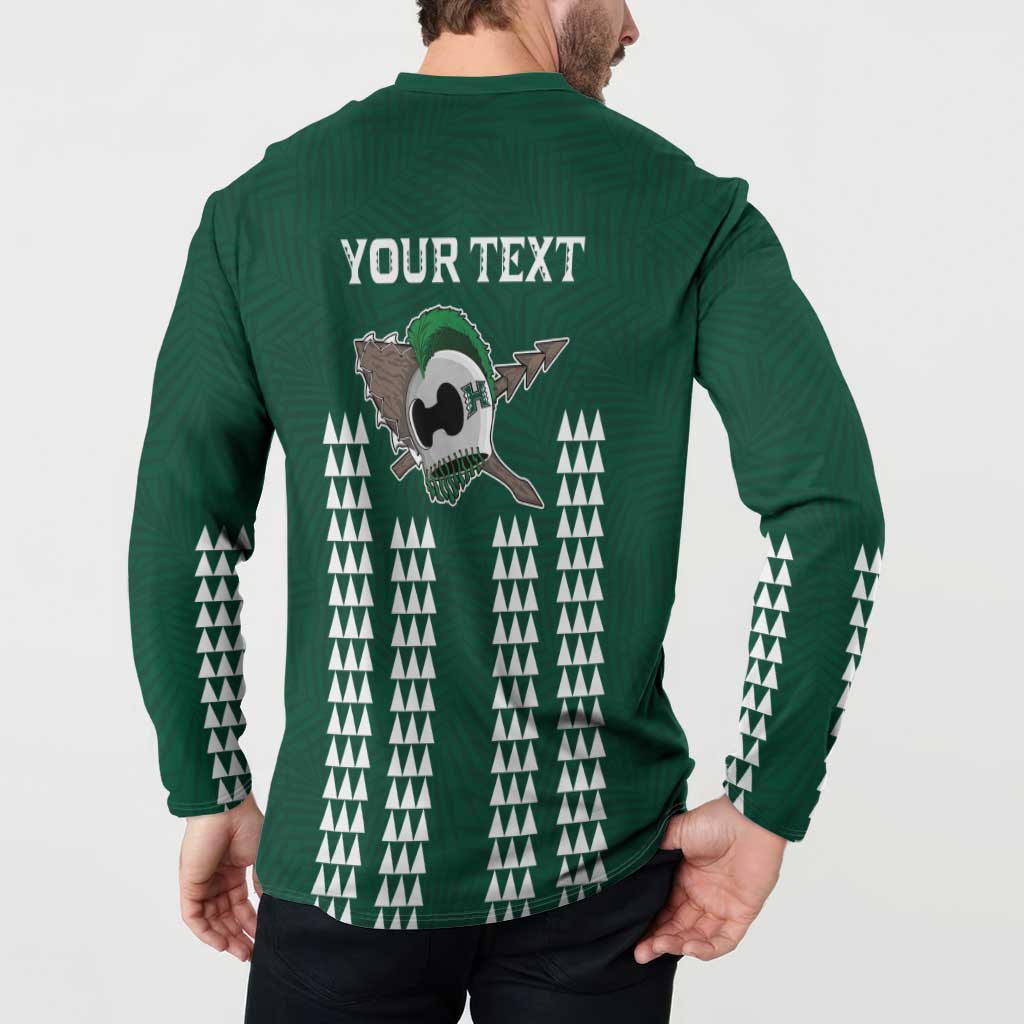 Hawaii Rainbow Warriors Personalized Button Sweatshirt Kakau Ikaika Laau Pama LT7 - Polynesian Pride