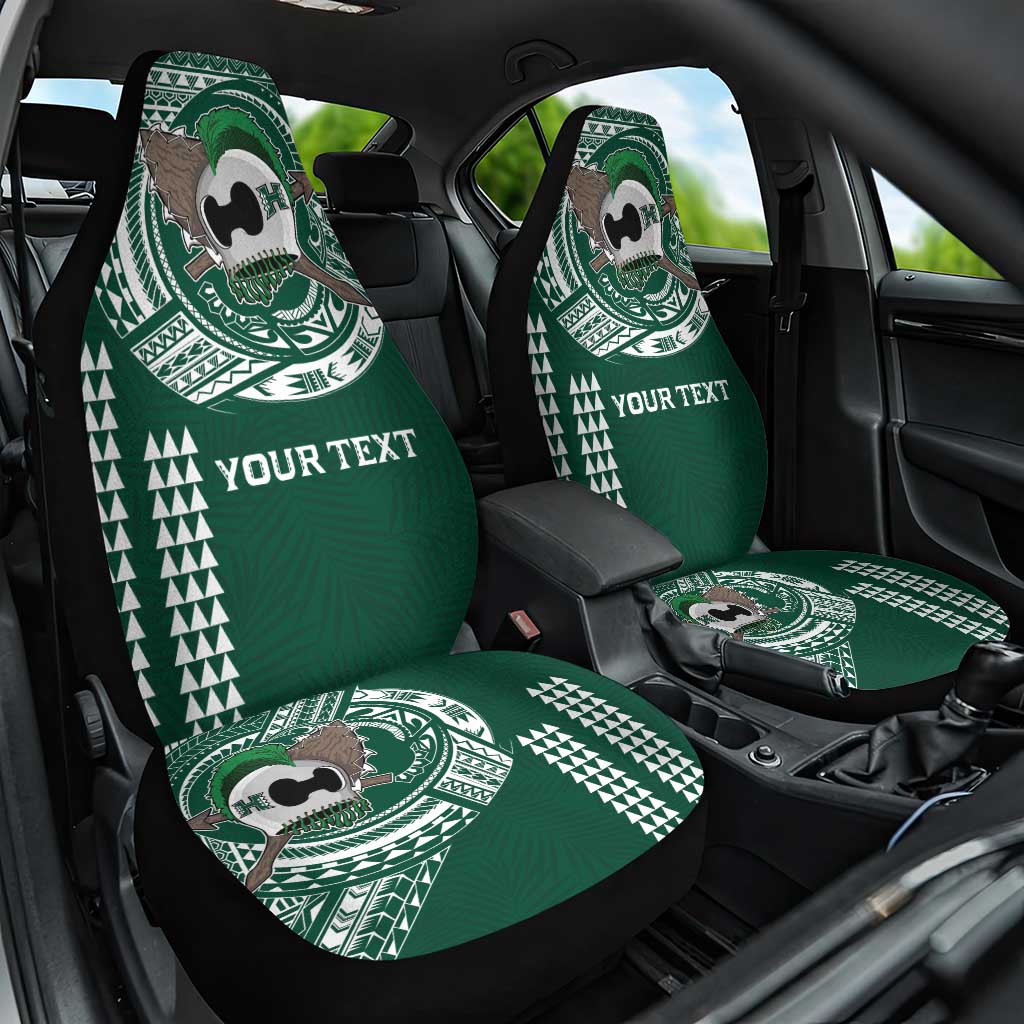 Hawaii Rainbow Warriors Personalized Car Seat Cover Kakau Ikaika Laau Pama LT7 One Size Green - Polynesian Pride