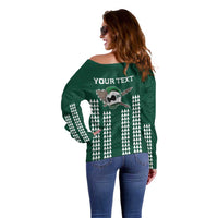 Hawaii Rainbow Warriors Personalized Off Shoulder Sweater Kakau Ikaika Laau Pama LT7 - Polynesian Pride