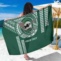 Hawaii Rainbow Warriors Personalized Sarong Kakau Ikaika Laau Pama LT7 One Size 44 x 66 inches Green - Polynesian Pride