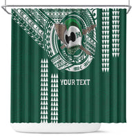 Hawaii Rainbow Warriors Personalized Shower Curtain Kakau Ikaika Laau Pama LT7 Green - Polynesian Pride