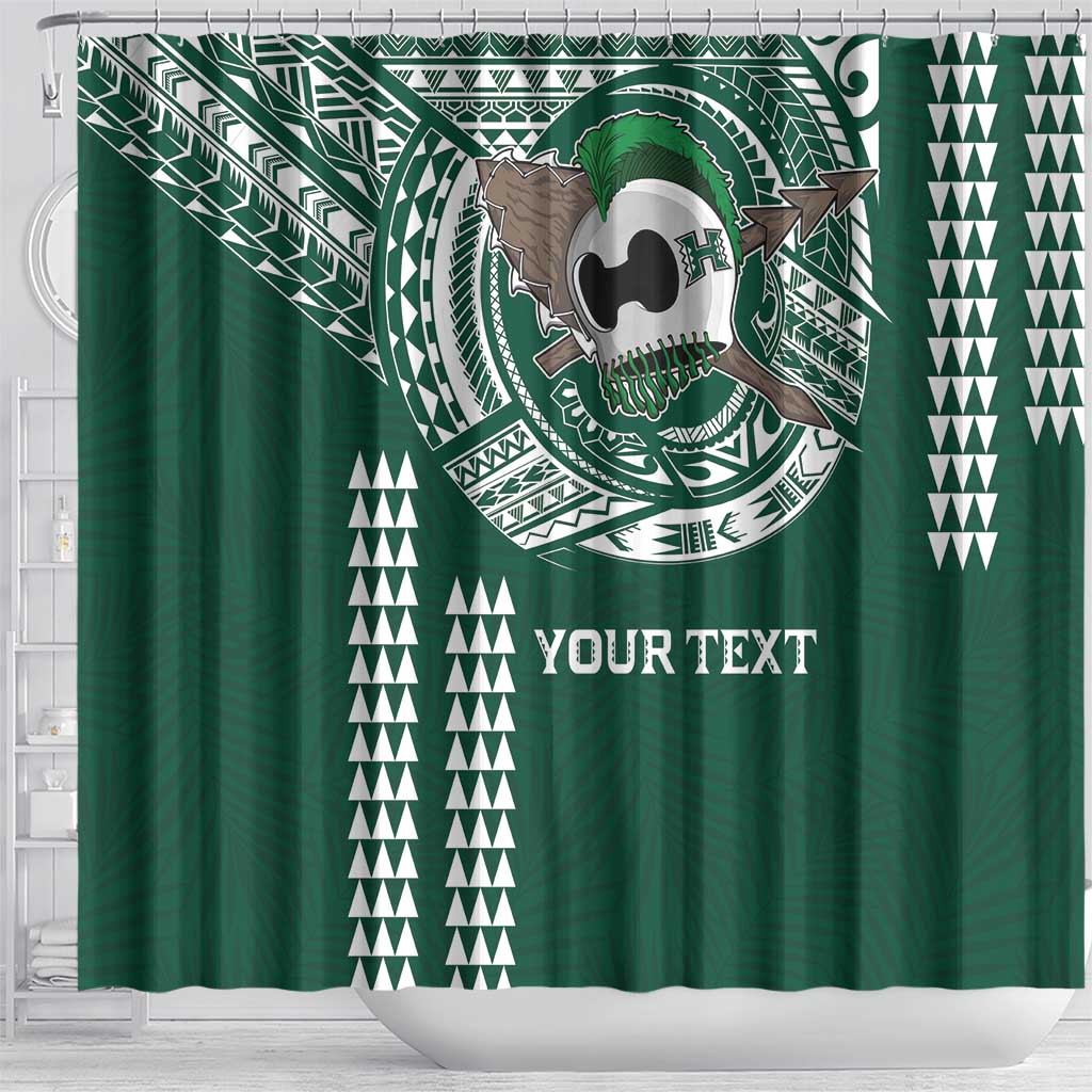 Hawaii Rainbow Warriors Personalized Shower Curtain Kakau Ikaika Laau Pama LT7 - Polynesian Pride