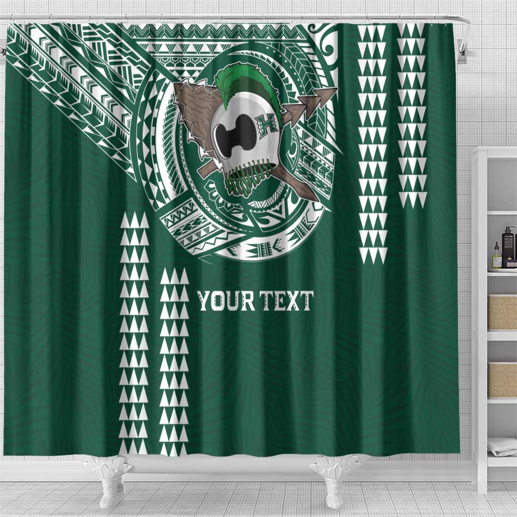 Hawaii Rainbow Warriors Personalized Shower Curtain Kakau Ikaika Laau Pama LT7 - Polynesian Pride