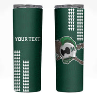 Hawaii Rainbow Warriors Personalized Skinny Tumbler Kakau Ikakai Laau Pama LT7 Green - Polynesian Pride