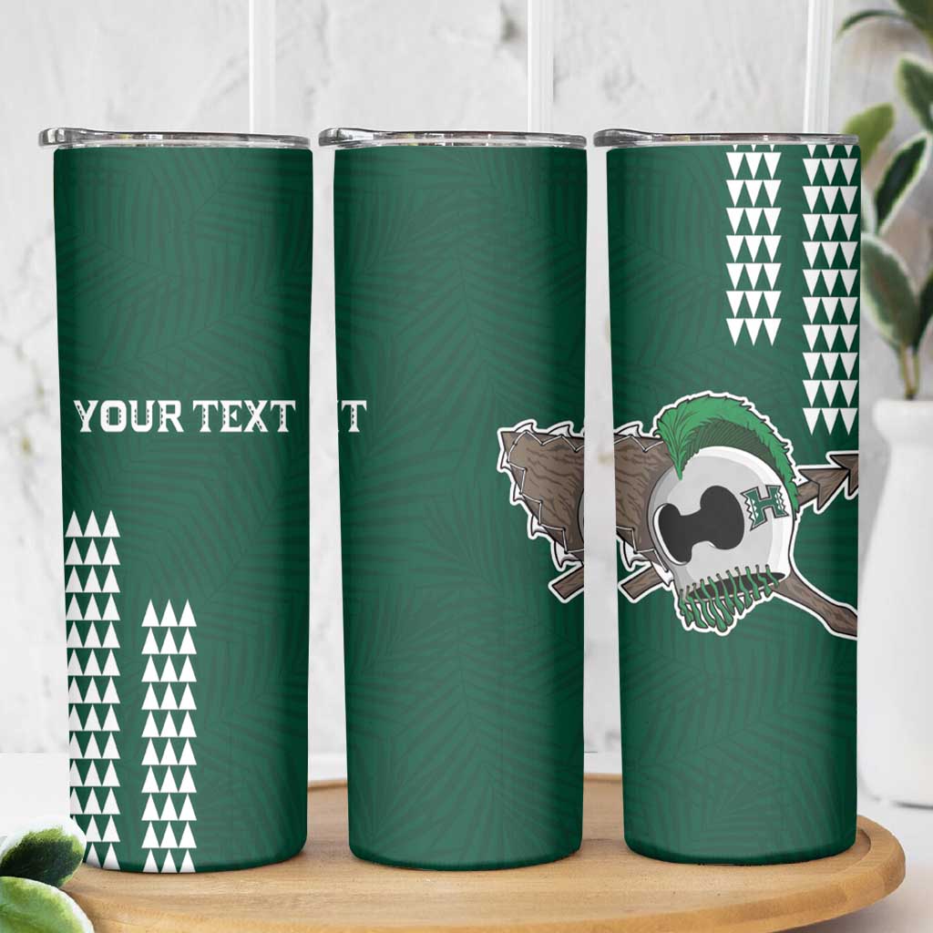 Hawaii Rainbow Warriors Personalized Skinny Tumbler Kakau Ikakai Laau Pama LT7 - Polynesian Pride