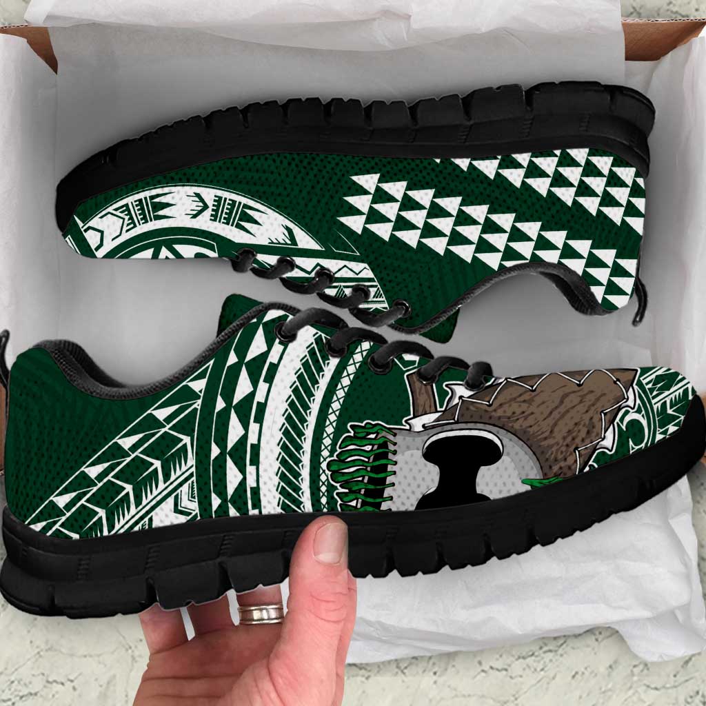 Hawaii Rainbow Warriors Sneakers Kakau Ikakai Laau Pama LT7 Green - Polynesian Pride