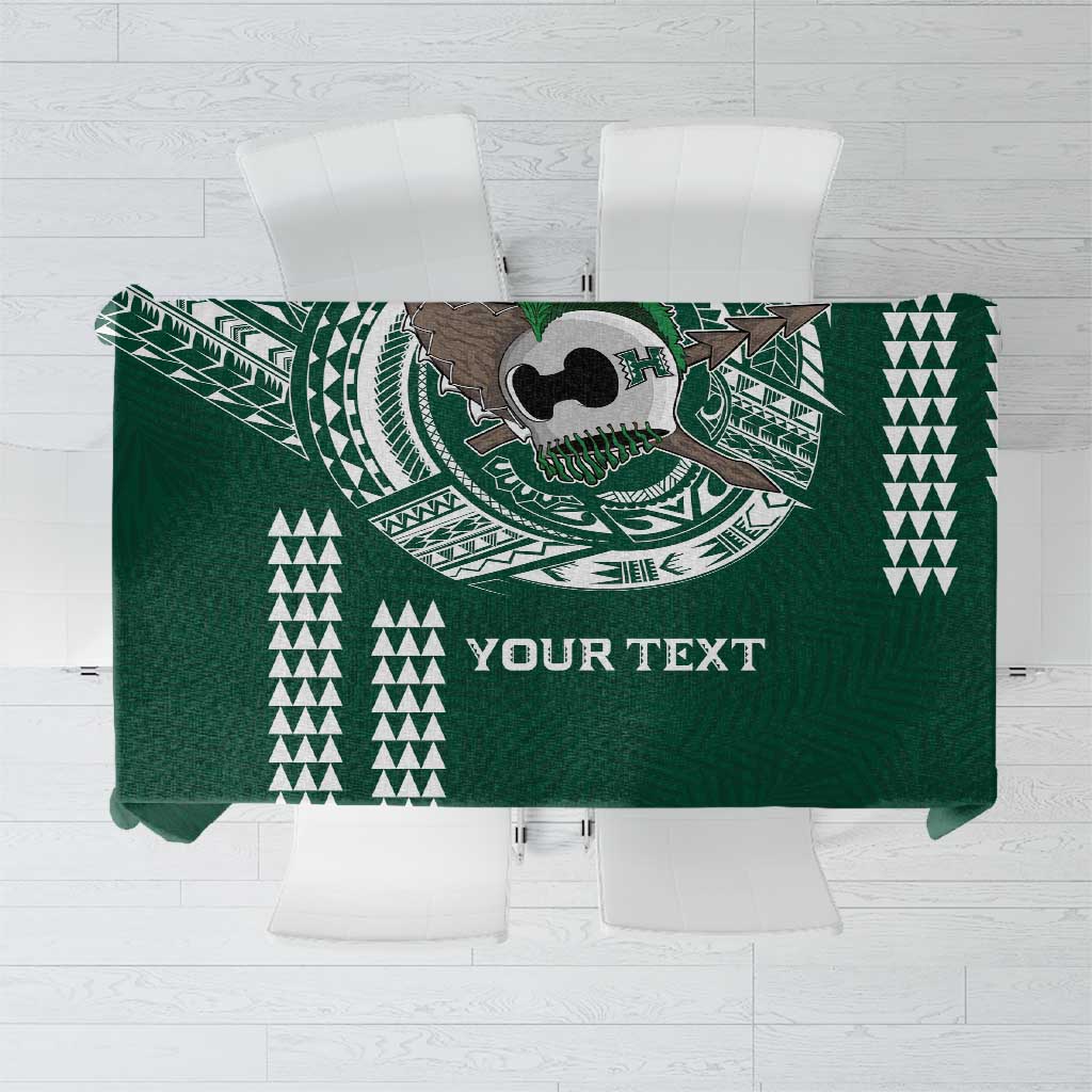 Hawaii Rainbow Warriors Personalized Tablecloth Kakau Ikaika Laau Pama LT7 Green - Polynesian Pride