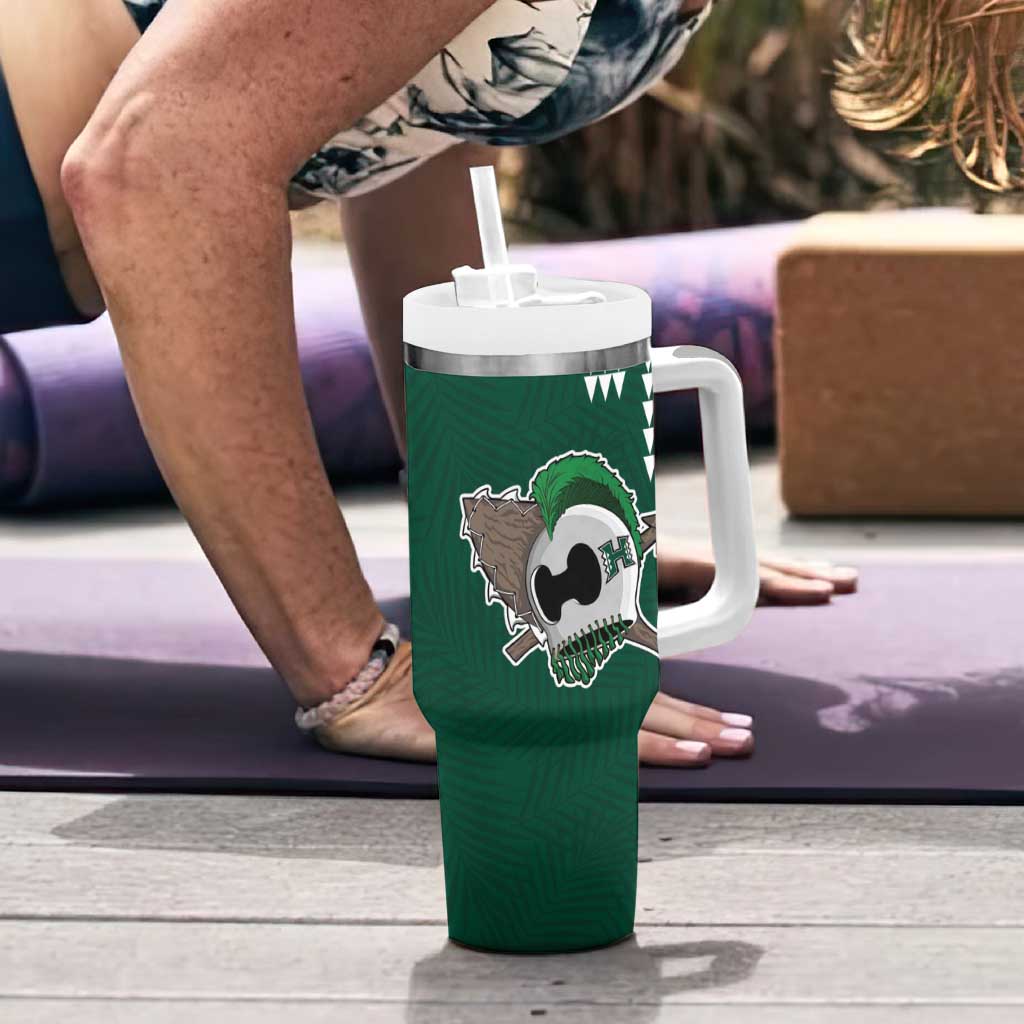 Hawaii Rainbow Warriors Personalized Tumbler With Handle Kakau Ikakai Laau Pama LT7 - Polynesian Pride