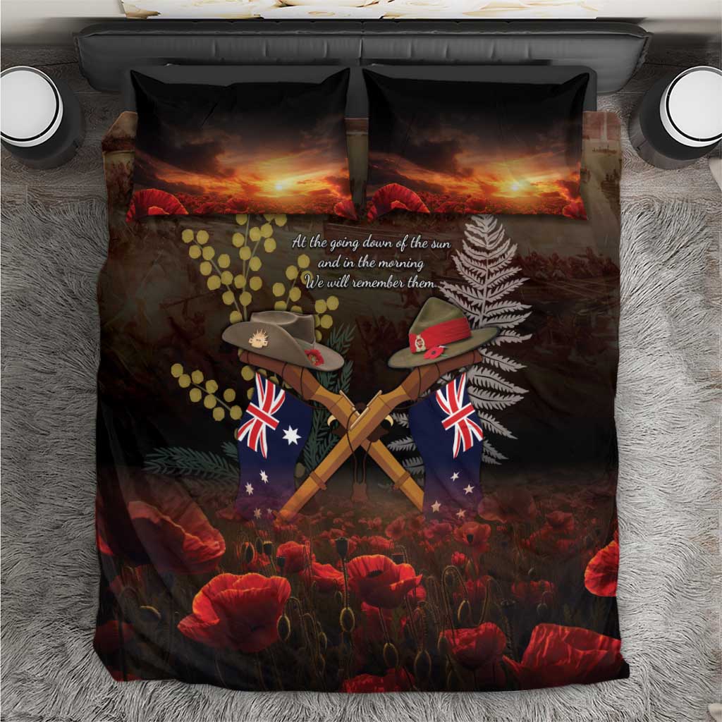 Australia - New Zealand ANZAC Bedding Set Gallipoli ANZAC Cove Landing LT7 Black - Polynesian Pride