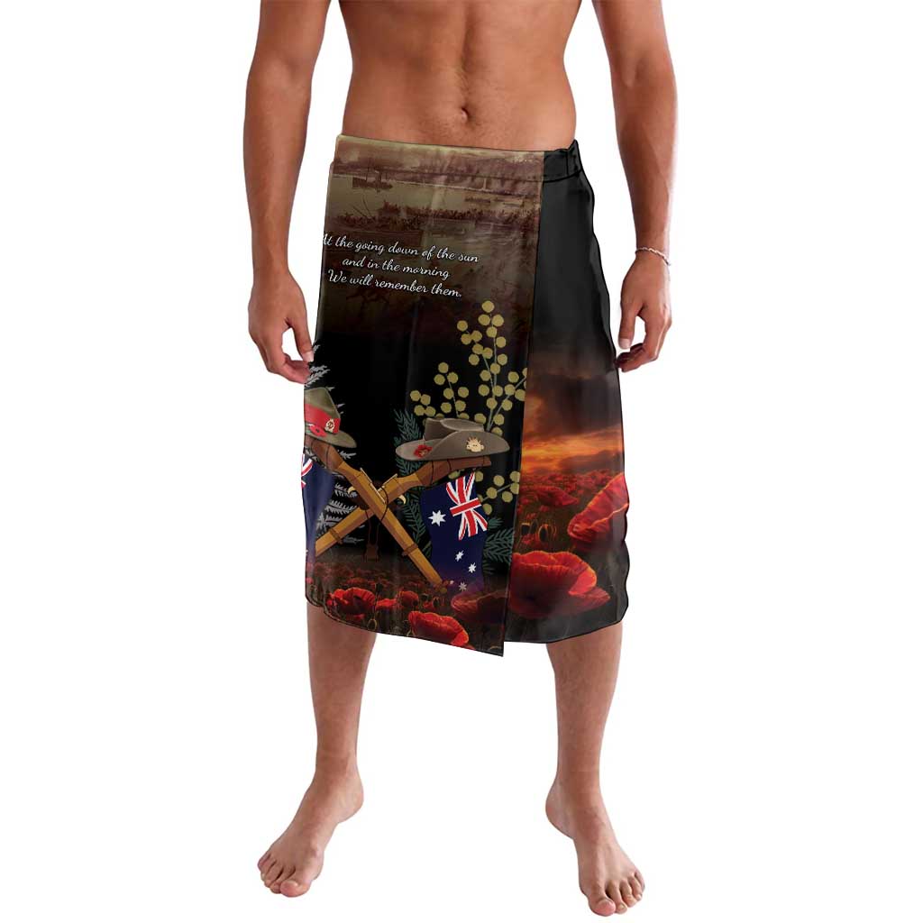 Australia - New Zealand ANZAC Lavalava Gallipoli ANZAC Cove Landing LT7 Black - Polynesian Pride