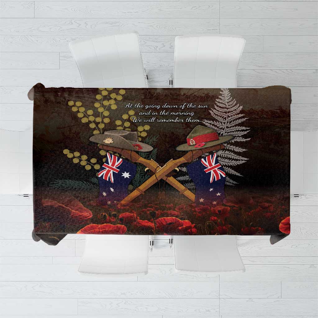 Australia - New Zealand ANZAC Tablecloth Gallipoli ANZAC Cove Landing LT7 Black - Polynesian Pride