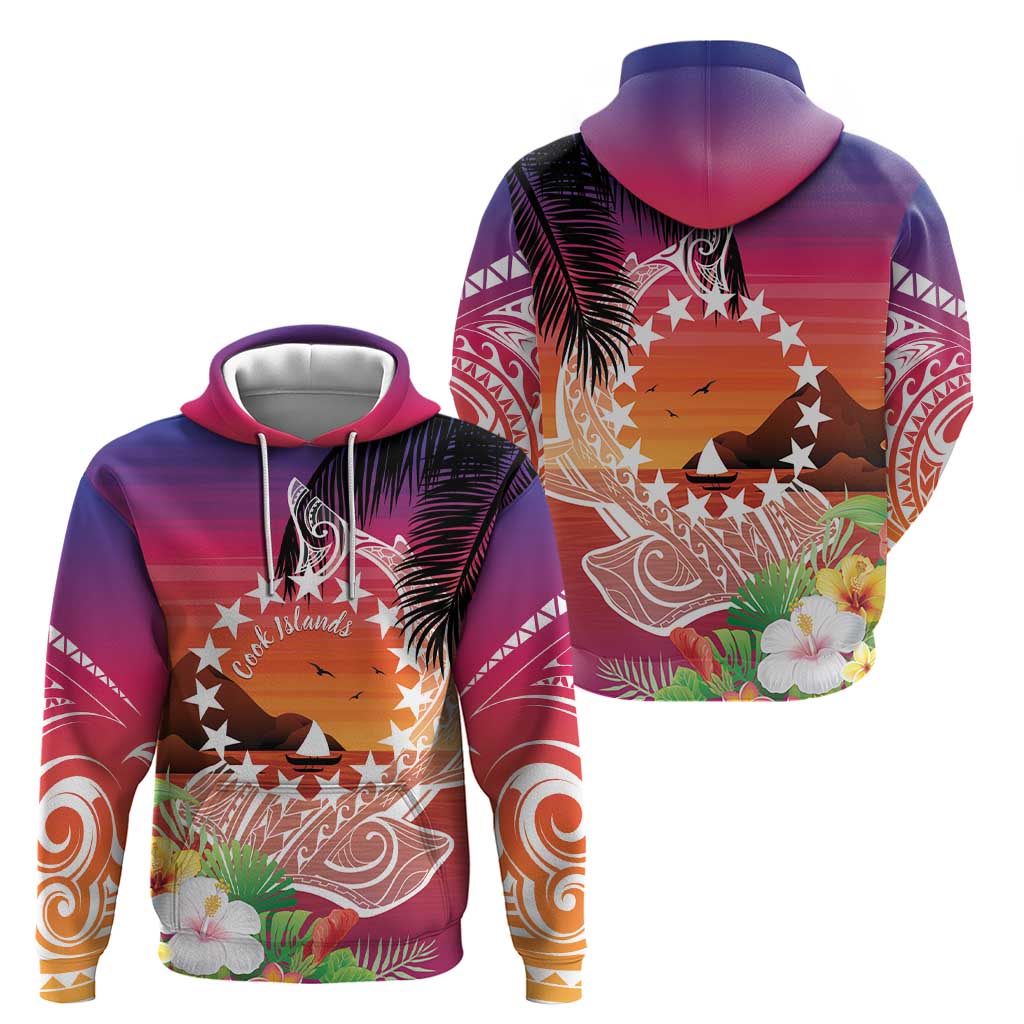 Kia Orana Cook Islands Hoodie Sunset Dream LT7 - Polynesian Pride