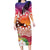 Kia Orana Cook Islands Long Sleeve Bodycon Dress Sunset Dream