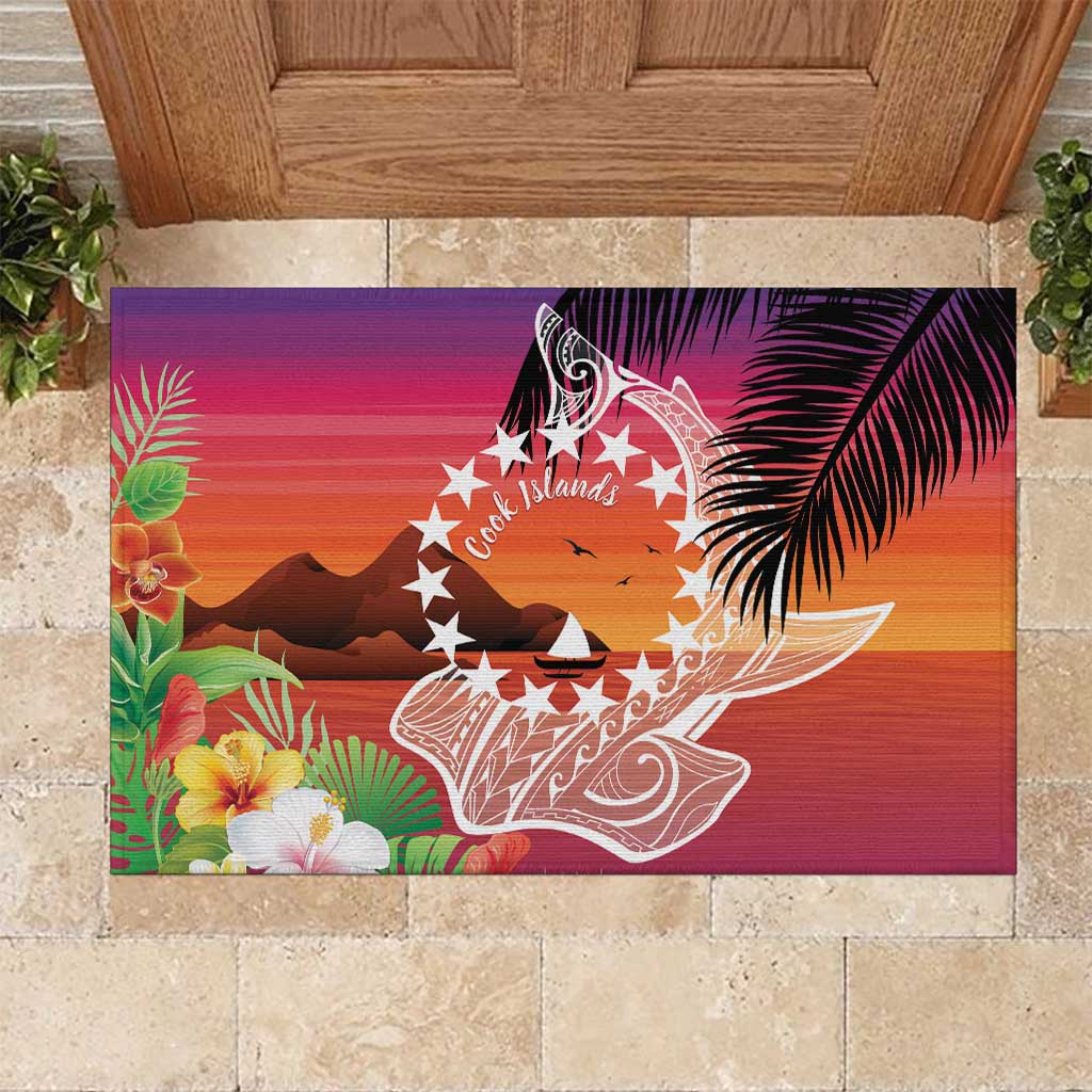Kia Orana Cook Islands Rubber Doormat Sunset Dream LT7 Art - Polynesian Pride
