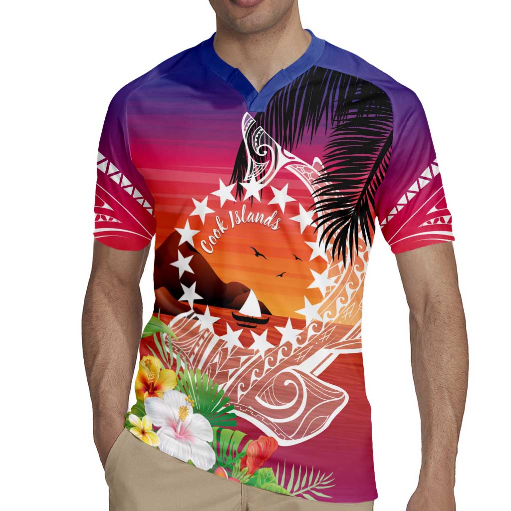 Kia Orana Cook Islands Rugby Jersey Sunset Dream LT7 - Polynesian Pride