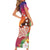 Kia Orana Cook Islands Short Sleeve Bodycon Dress Sunset Dream