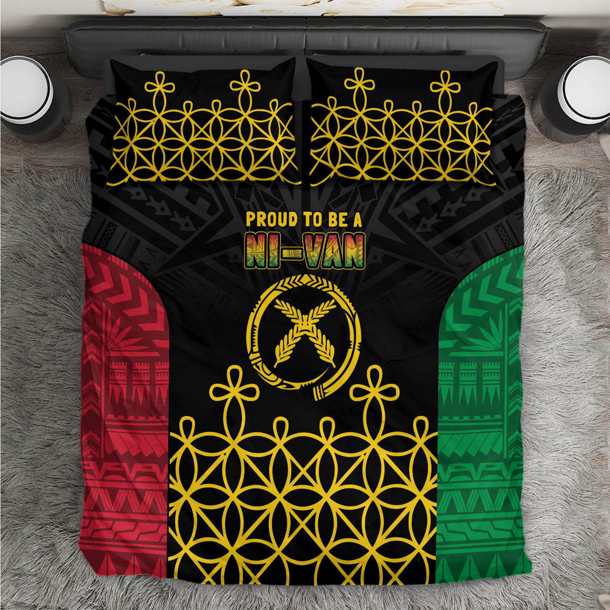 Vanuatu Indipendens Dei Bedding Set Tribal Sand Drawing LT7 Colorful - Polynesian Pride
