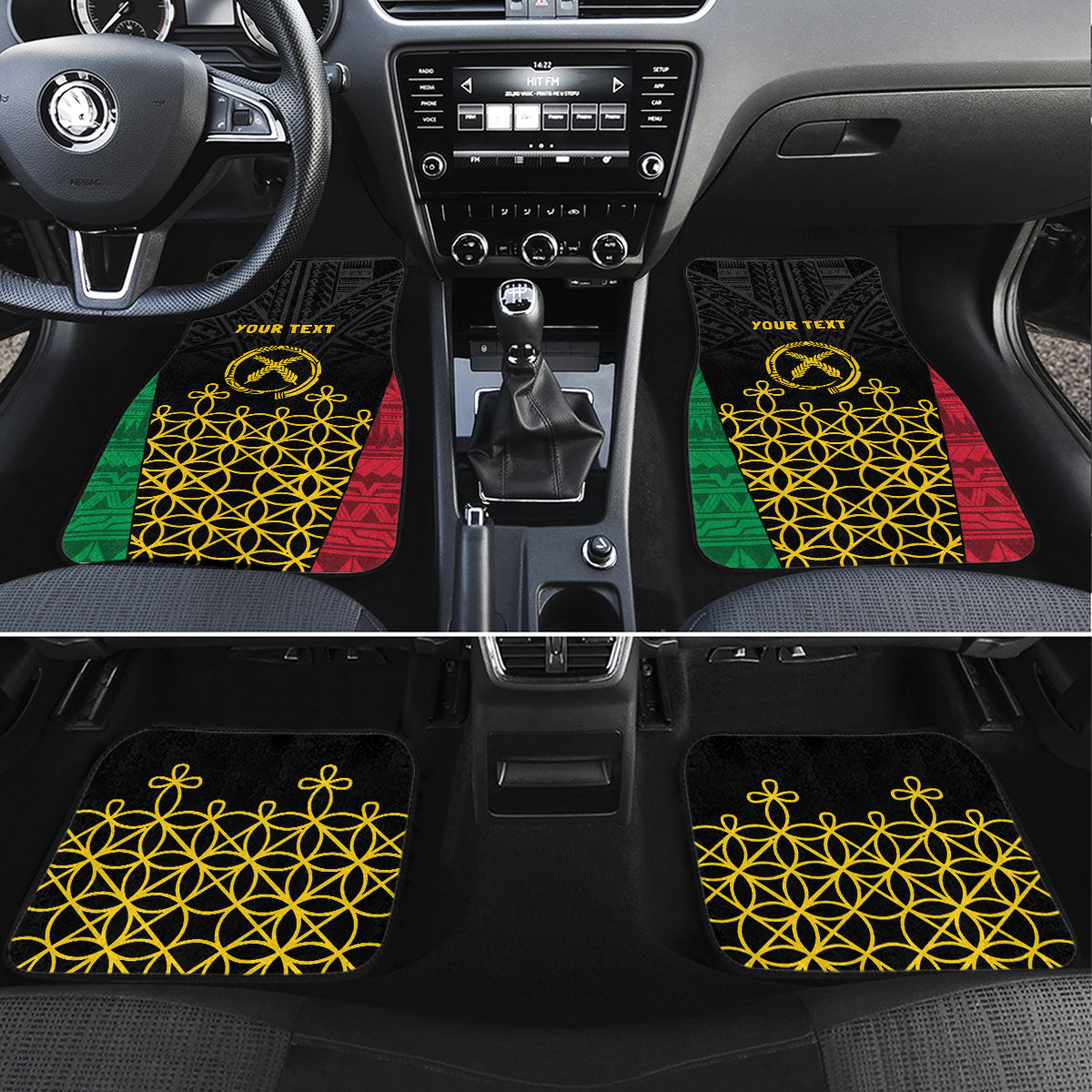 Vanuatu Indipendens Dei Car Mats Tribal Sand Drawing LT7 Set 4pcs Colorful - Polynesian Pride