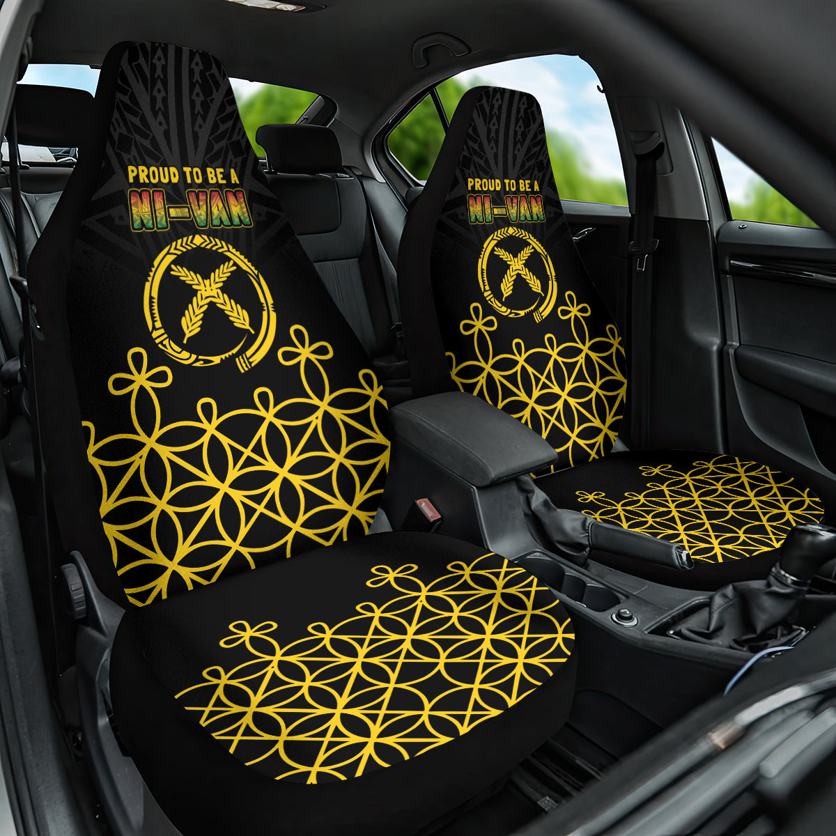 Vanuatu Indipendens Dei Car Seat Cover Tribal Sand Drawing LT7 One Size Colorful - Polynesian Pride