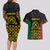 Vanuatu Indipendens Dei Couples Matching Long Sleeve Bodycon Dress and Hawaiian Shirt Tribal Sand Drawing