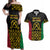 Vanuatu Indipendens Dei Couples Matching Off Shoulder Maxi Dress and Hawaiian Shirt Tribal Sand Drawing