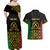 Vanuatu Indipendens Dei Couples Matching Off Shoulder Maxi Dress and Hawaiian Shirt Tribal Sand Drawing