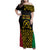 Vanuatu Indipendens Dei Family Matching Off Shoulder Maxi Dress and Hawaiian Shirt Tribal Sand Drawing