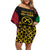 Vanuatu Indipendens Dei Off Shoulder Short Dress Tribal Sand Drawing