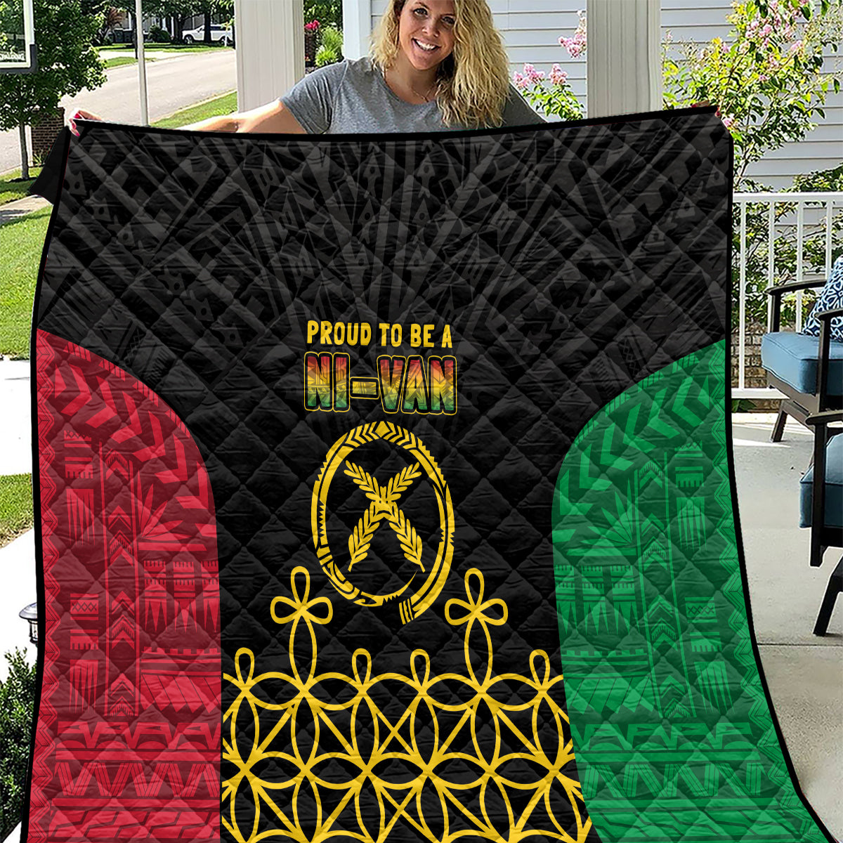 Vanuatu Indipendens Dei Quilt Tribal Sand Drawing LT7 Colorful - Polynesian Pride