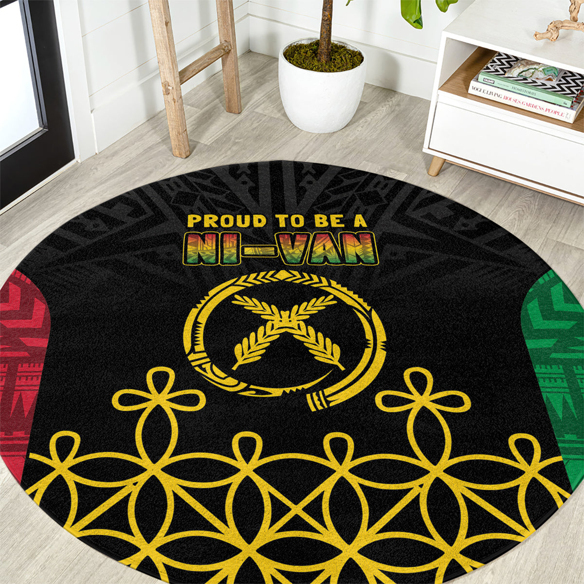 Vanuatu Indipendens Dei Round Carpet Tribal Sand Drawing LT7 Colorful - Polynesian Pride