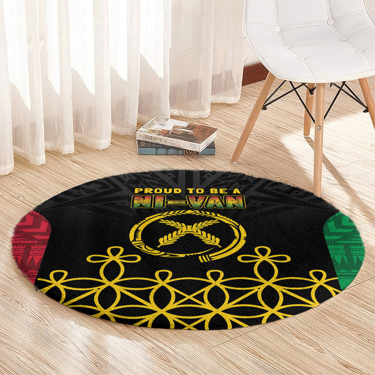 Vanuatu Indipendens Dei Round Carpet Tribal Sand Drawing LT7 - Polynesian Pride