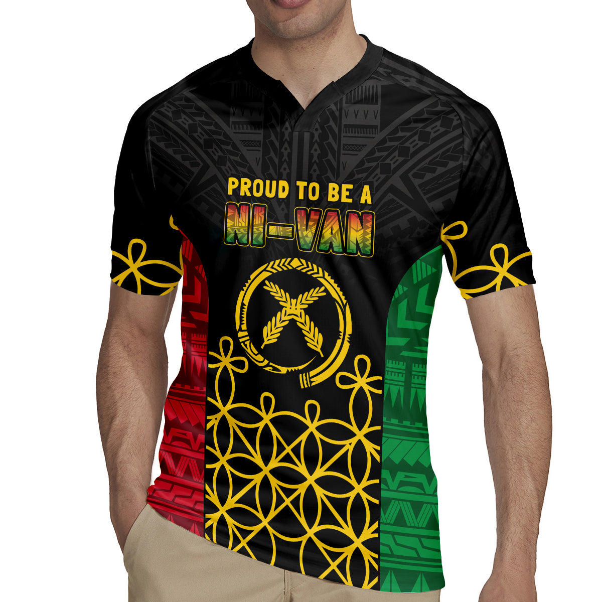 Vanuatu Indipendens Dei Rugby Jersey Tribal Sand Drawing LT7 - Polynesian Pride