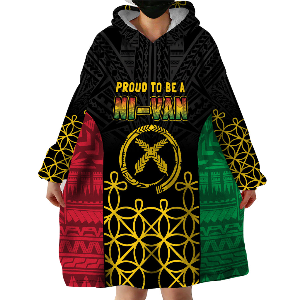 Vanuatu Indipendens Dei Wearable Blanket Hoodie Tribal Sand Drawing LT7 - Polynesian Pride
