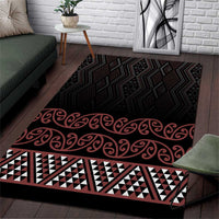 Maori Taniko Patterns Area Rug Brown Niho Taniwha Mix Paatiki Motifs LT7 Brown - Polynesian Pride