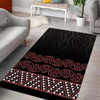Maori Taniko Patterns Area Rug Brown Niho Taniwha Mix Paatiki Motifs LT7 - Polynesian Pride