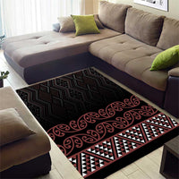 Maori Taniko Patterns Area Rug Brown Niho Taniwha Mix Paatiki Motifs LT7 - Polynesian Pride